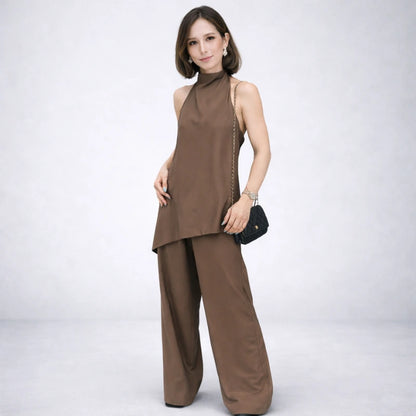 Conjunto - Top Halter + Calça Wide Leg