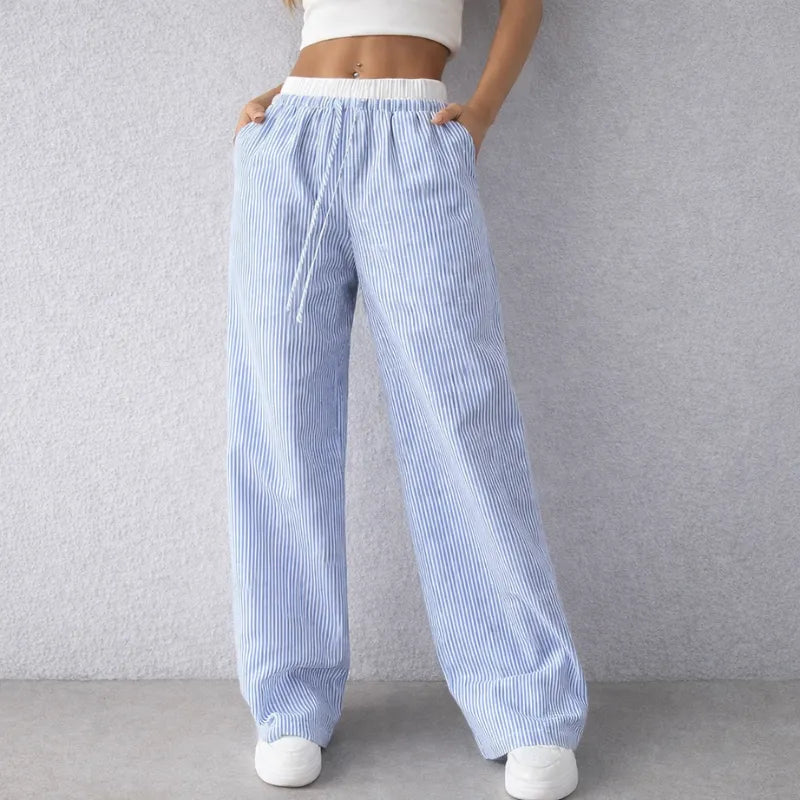 Calça - Wide Leg Listrada