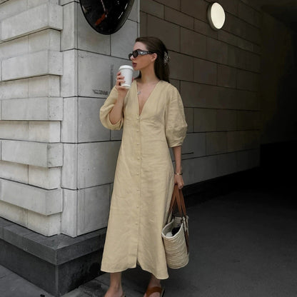 Vestido - Midi Linho