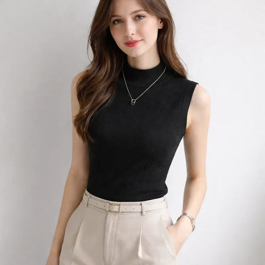 Blusa Tricot - Gola Alta (Tamanho Único)