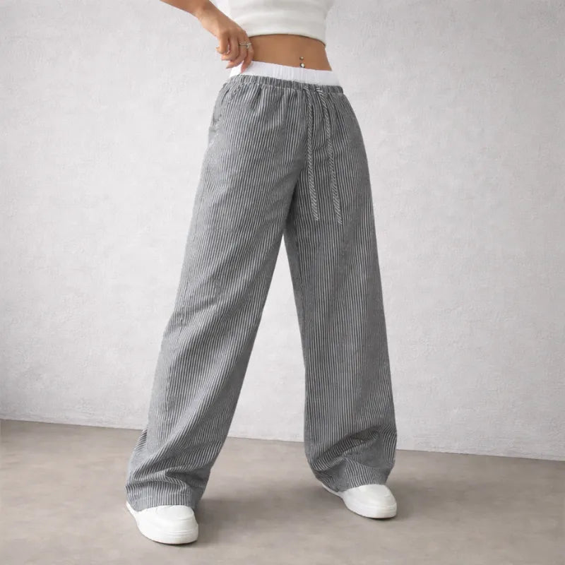 Calça - Wide Leg Listrada