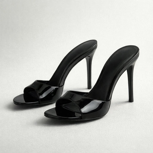 Sandália - Mule Verniz com Salto Fino