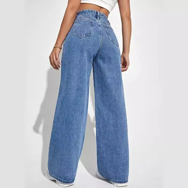 Calça - Jeans Reta Cintura Alta